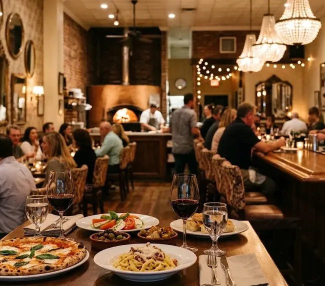 Italian pizza and handmade pasta served inside a vintage-inspired Sarasota restaurant