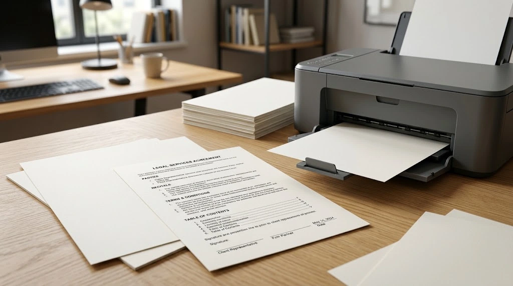 Legal size cardstock provides a larger 8.5 × 14-inch canvas for sturdy professional print projects.