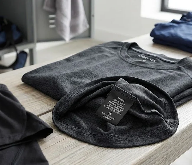 Sport-Tek athletic garment with identification and care label