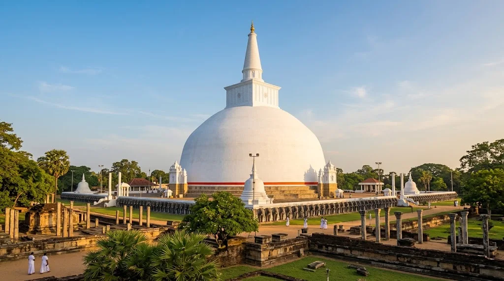Ruwanwelisaya stupa in Anuradhapura, Sri Lanka